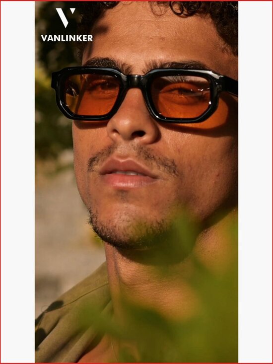 Retro Chunky Rectangle Sunglasses with UV400 Protection